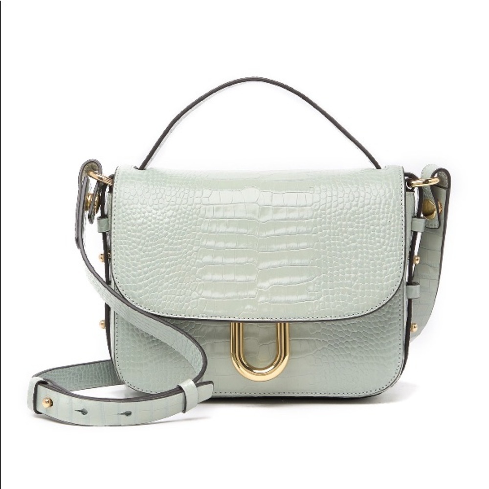 JCrew Harper Croc-embossed Leather Crossbody Bag